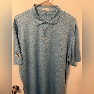 Peter Millar Light Blue Patterned Polo Shirt